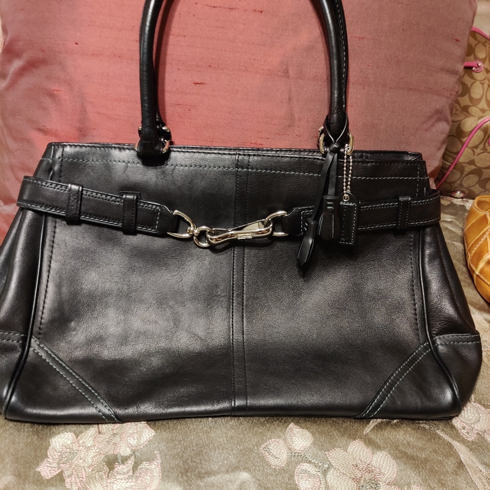 Coach Dark Blue Leather purse $150